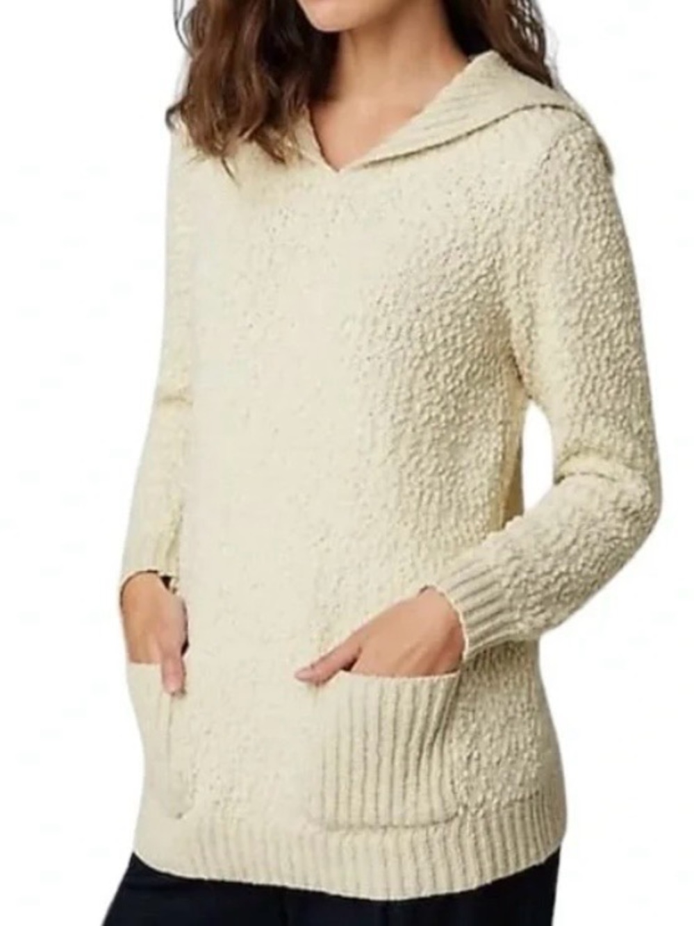 NWT J Jill Mixed Textures Collared Pullover Sweater Barley Cream Plus Size 4X